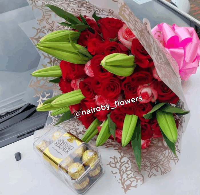 MY PRINCESS BOUQUET & FERRERO CHOCOLATES BOX