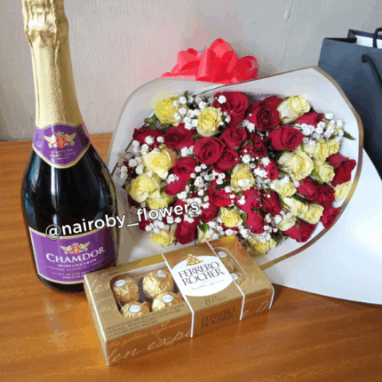 NON-ALCOHOLIC WINE, FERRERO CHOCOLATES & BOUQUET