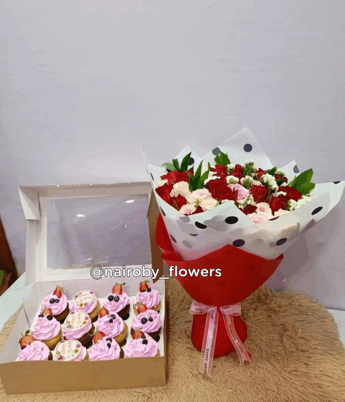 CUPCAKES & BOUQUET COMBO