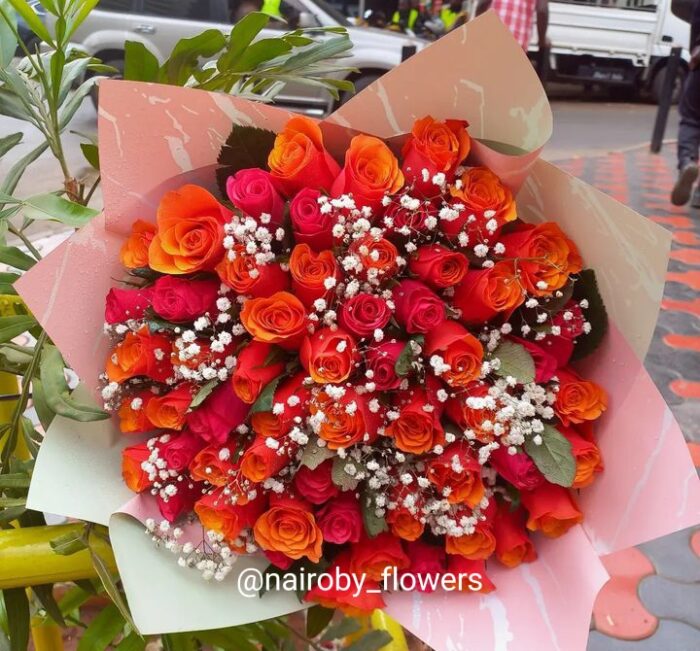 CUPIDO PINK & ORANGE BOUQUET