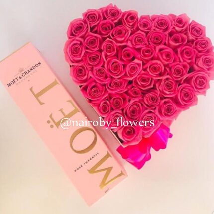 YUMMY PINK ROSES & MOET CHAMPAGNE