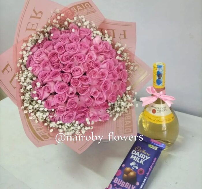 PINK ROSES, WINE AND CHOOSE
