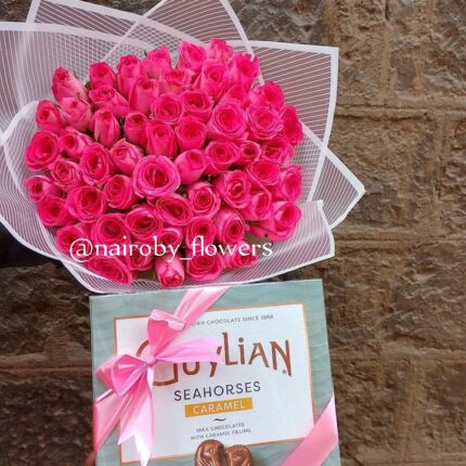 PINK ROSES & GUYLIAN CHOCOLATE
