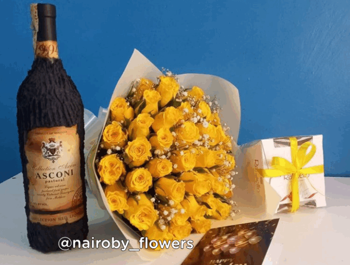 ASCONI, YELLOW ROSES & RAFFAELLO CHOCOLATE