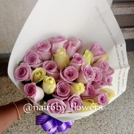 PURPLE & WHITE ROSES