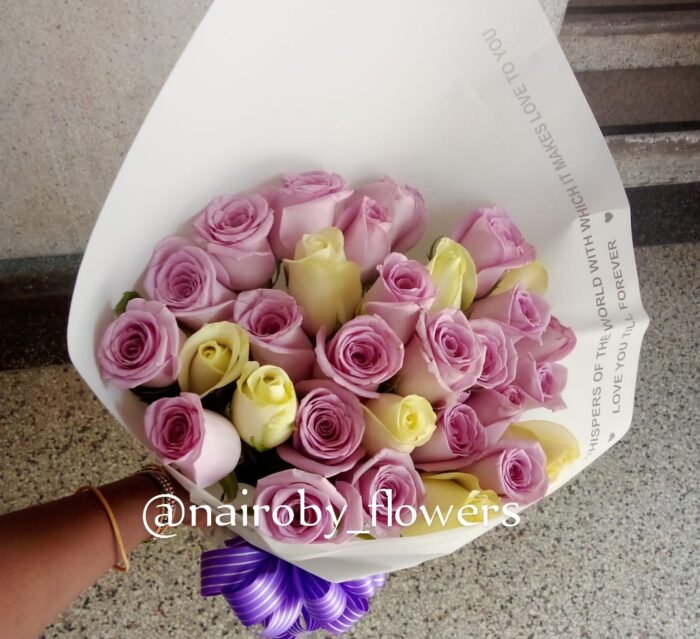 PURPLE & WHITE ROSES