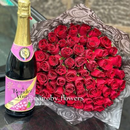 NON-ALCOHOLIC WINE & RED ROSES