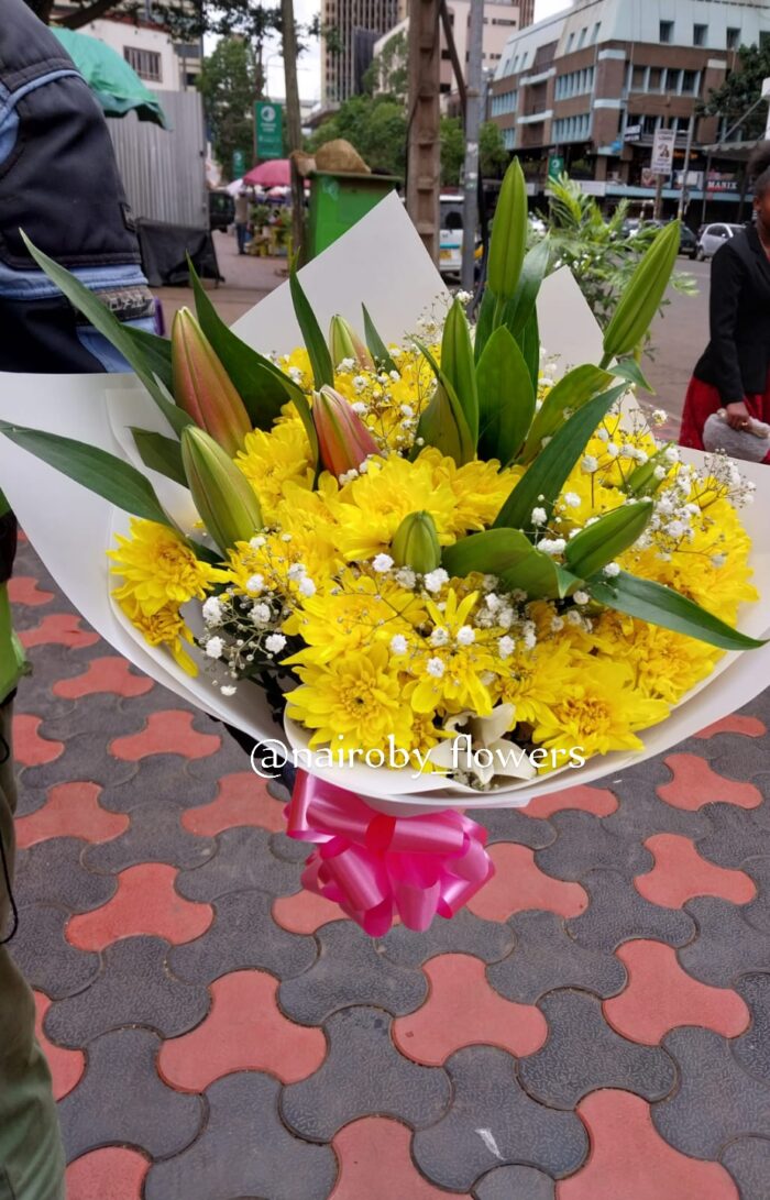 LILIES AND CHRYSANTHEMUMS BOUQUET