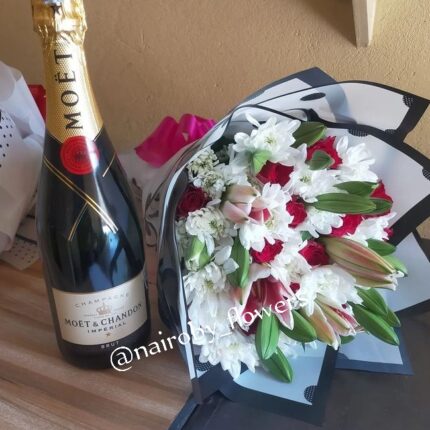 MOET IMPERIAL BRUT & LILIES BOUQUET