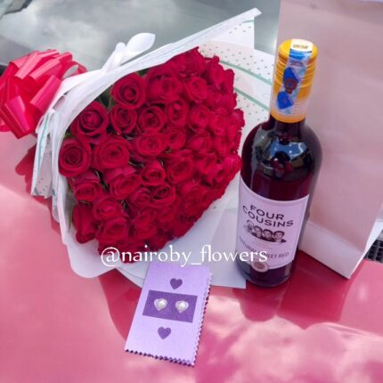 FOUR COUSINS RED WINE AND RED ROSES