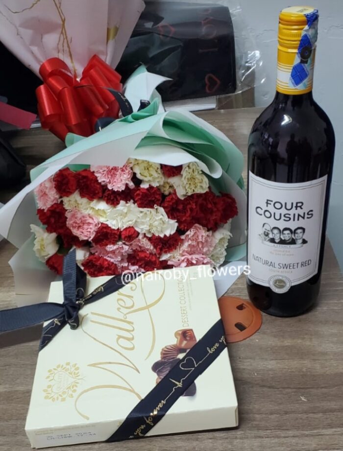 CARNATIONS, CHOCOLATE & WINE
