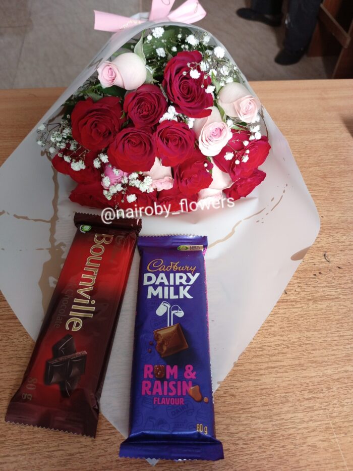 2 CHOCOLATES & BOUQUET