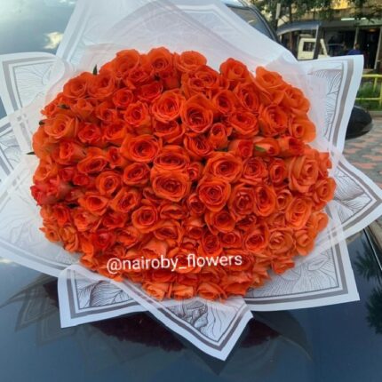100 ORANGE ROSES BOUQUET