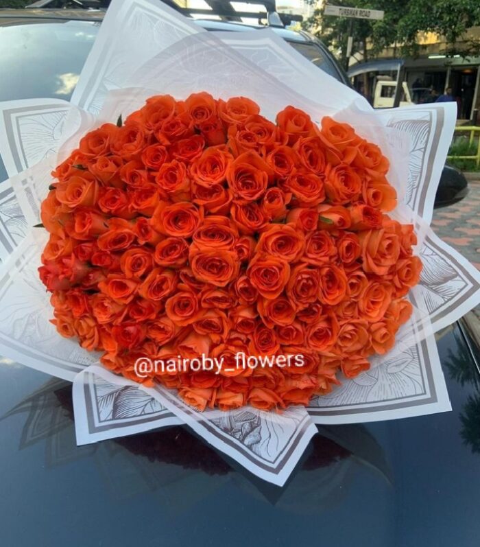 100 ORANGE ROSES BOUQUET