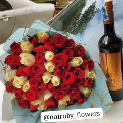 ROSSO NOBILE WINE & 60 MIXED ROSES