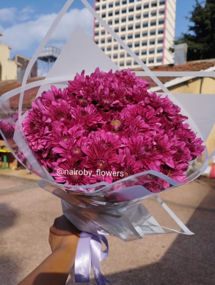 PURPLE CHRYSANTHEMUMS BOUQUET