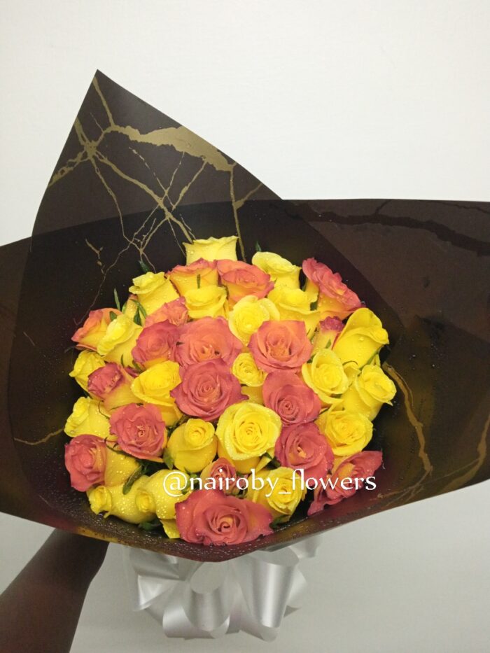 40 ORANGE & YELLOW ROSES BOUQUET