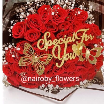 RED ROSES WITH SPECIAL FOR YOU TOPPER