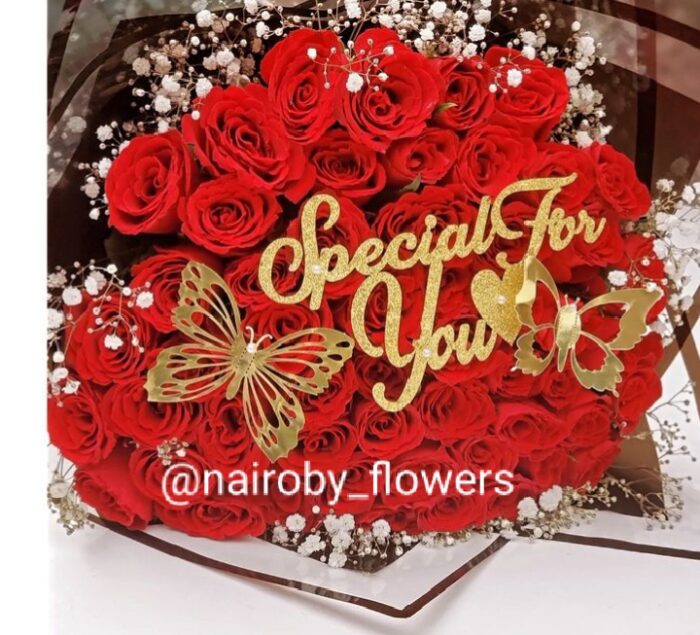 RED ROSES WITH SPECIAL FOR YOU TOPPER