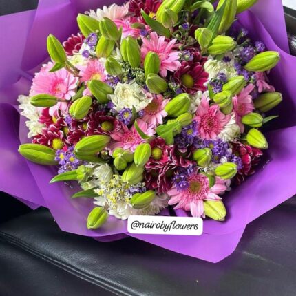 LILIES,GERBERAS & CHRYSANTHEMUMS BOUQUET
