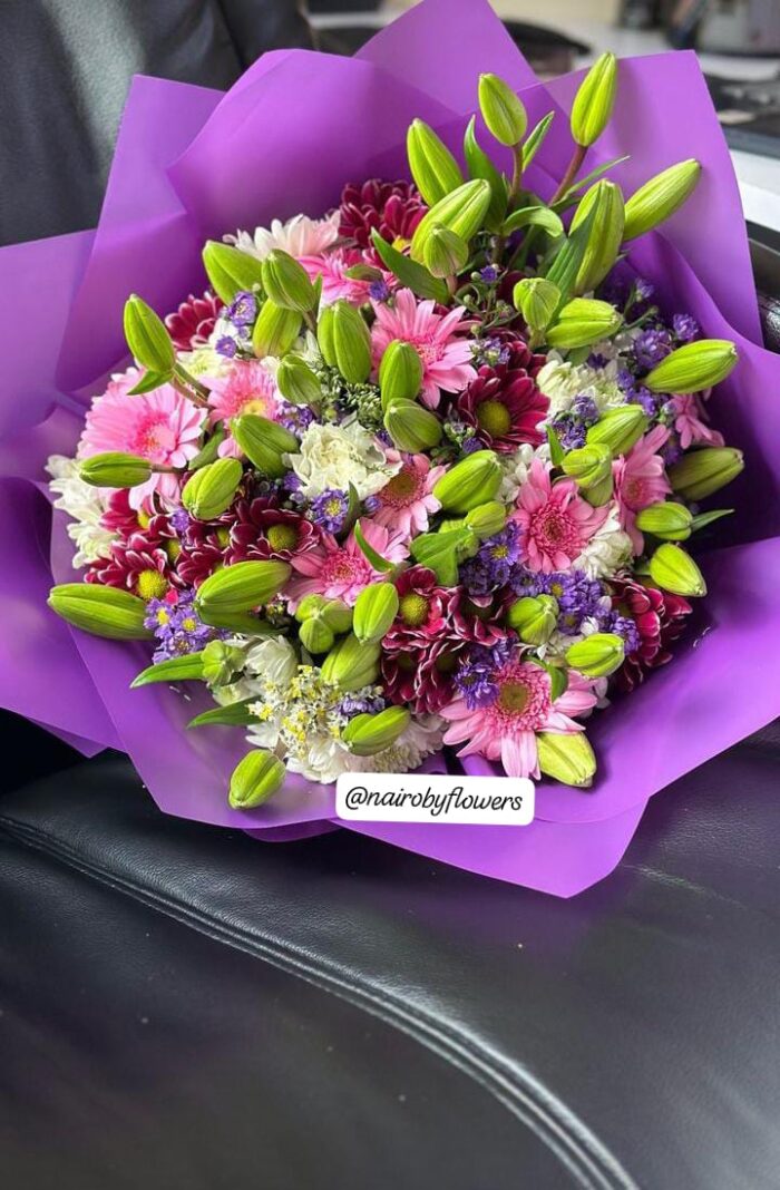 LILIES,GERBERAS & CHRYSANTHEMUMS BOUQUET