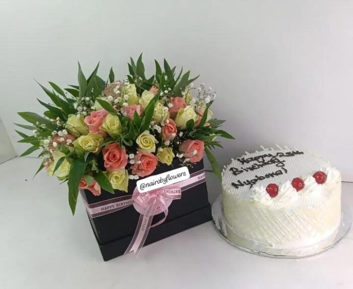 BOX FLOWERS & CAKE