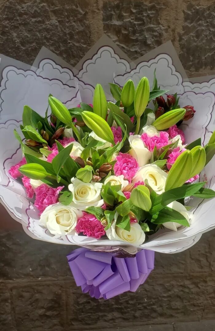 CARNATIONS,LILIES & ROSES