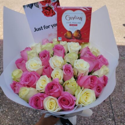 GUYLIAN CHOCOLATE & 40 ROSES COMBO