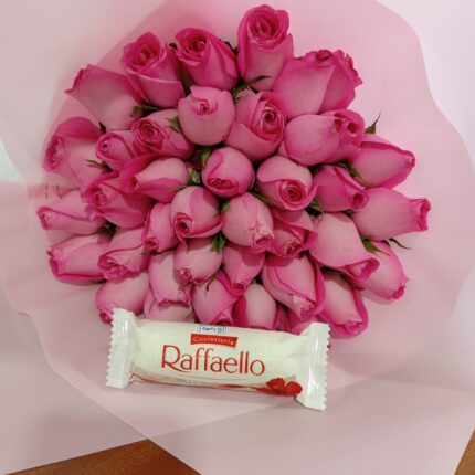 PINK ROSES & WHITE RAFFAELO CHOCOLATE