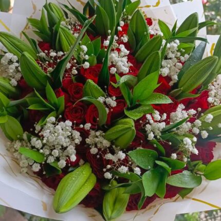 BURST OF LILIES & ROSES