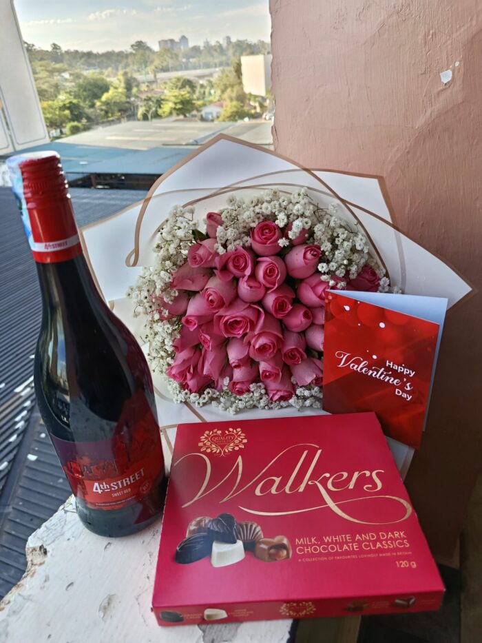 PINK ROSES,4TH STREET WINE & CHOCOLATE