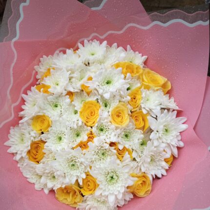 CHRYSANTHEMUMS & ROSES COMBO