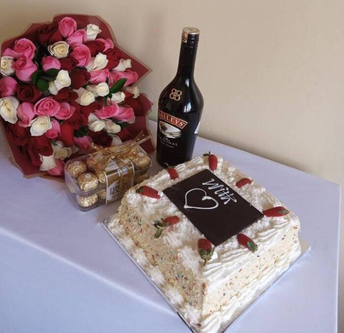 BAILEYS,CAKE, BOUQUET & FERRERO CHOCOLATES