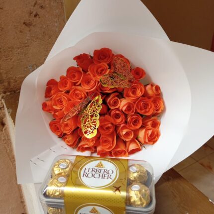 REFRESHING ROSES & 16 FERRERO CHOCOLATES