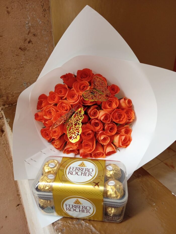 REFRESHING ROSES & 16 FERRERO CHOCOLATES