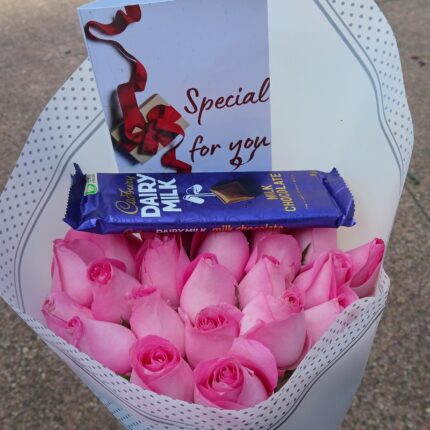 PINK ROSES & CADBURY CHOCOLATE