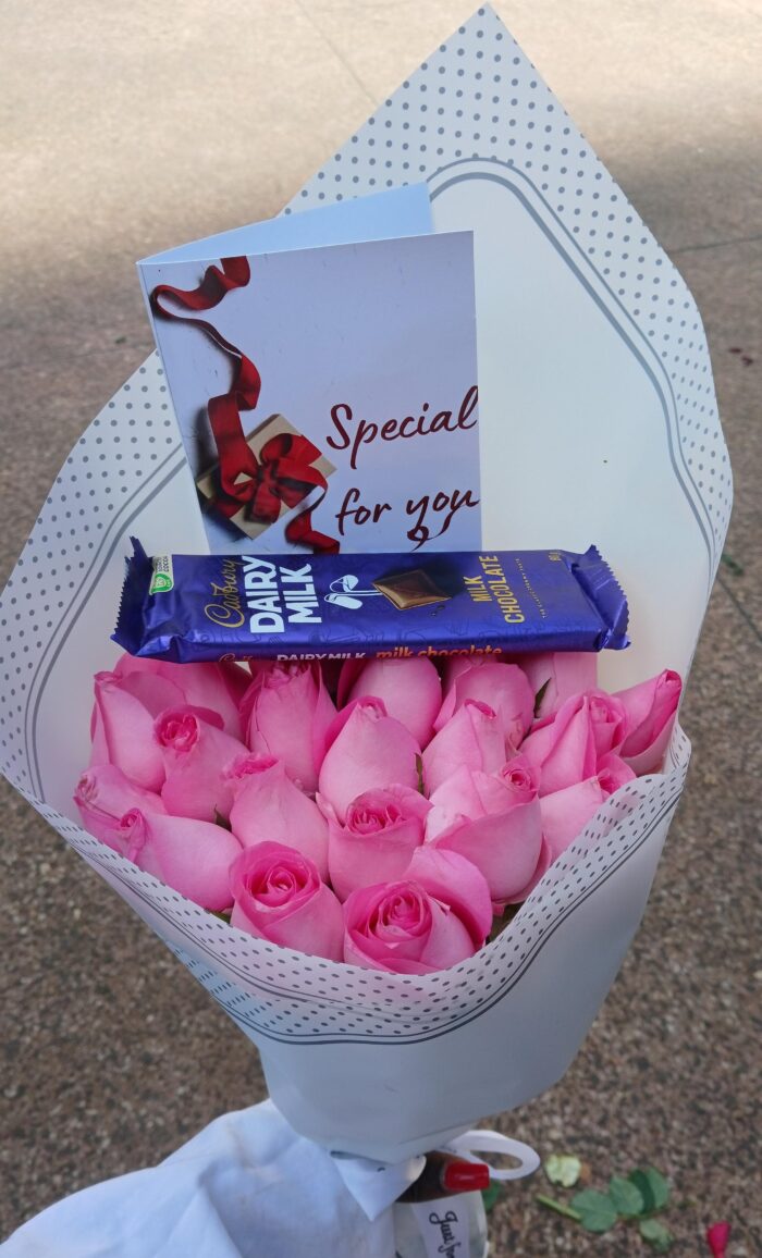 PINK ROSES & CADBURY CHOCOLATE