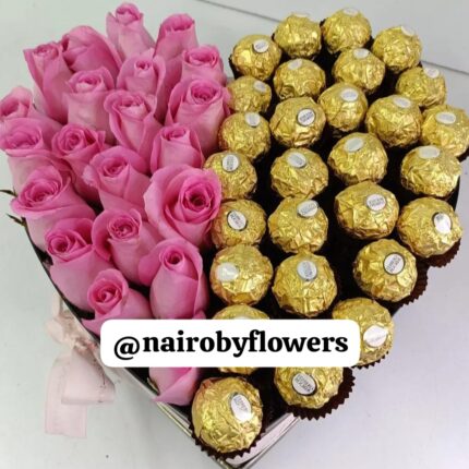 HALF ROSES-HALF FERRERO CHOCOLATES BOX