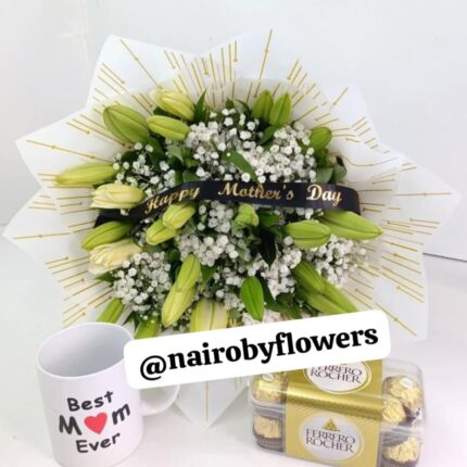 LILIES, FERRERO & MUG FOR MOTHER'S DAY