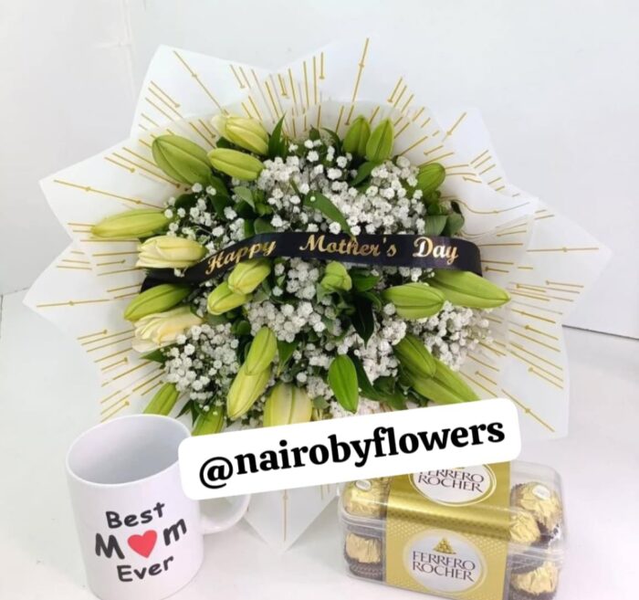 LILIES, FERRERO & MUG FOR MOTHER'S DAY
