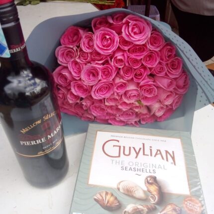 PIERRE MARCEL WINE,PINK ROSES & CHOCOLATE