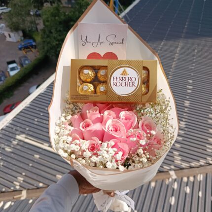 FERRERO CHOCOLATES & SWEET AMELINA BOUQUET