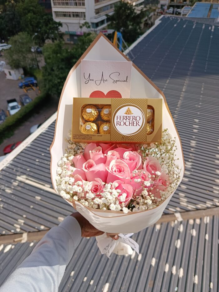 FERRERO CHOCOLATES & SWEET AMELINA BOUQUET