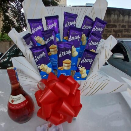 12 CADBURY CHOCOLATES BOUQUET & WINE