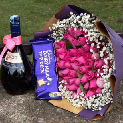 PINK ROSES, ROBERTSON & CHOCOLATE