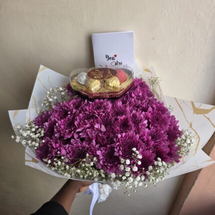 CHRYSANTHEMUMS & CHOCOLATE COMBO